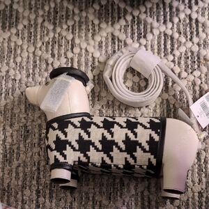 Black and White Houndstooth Dog-Shaped Bag